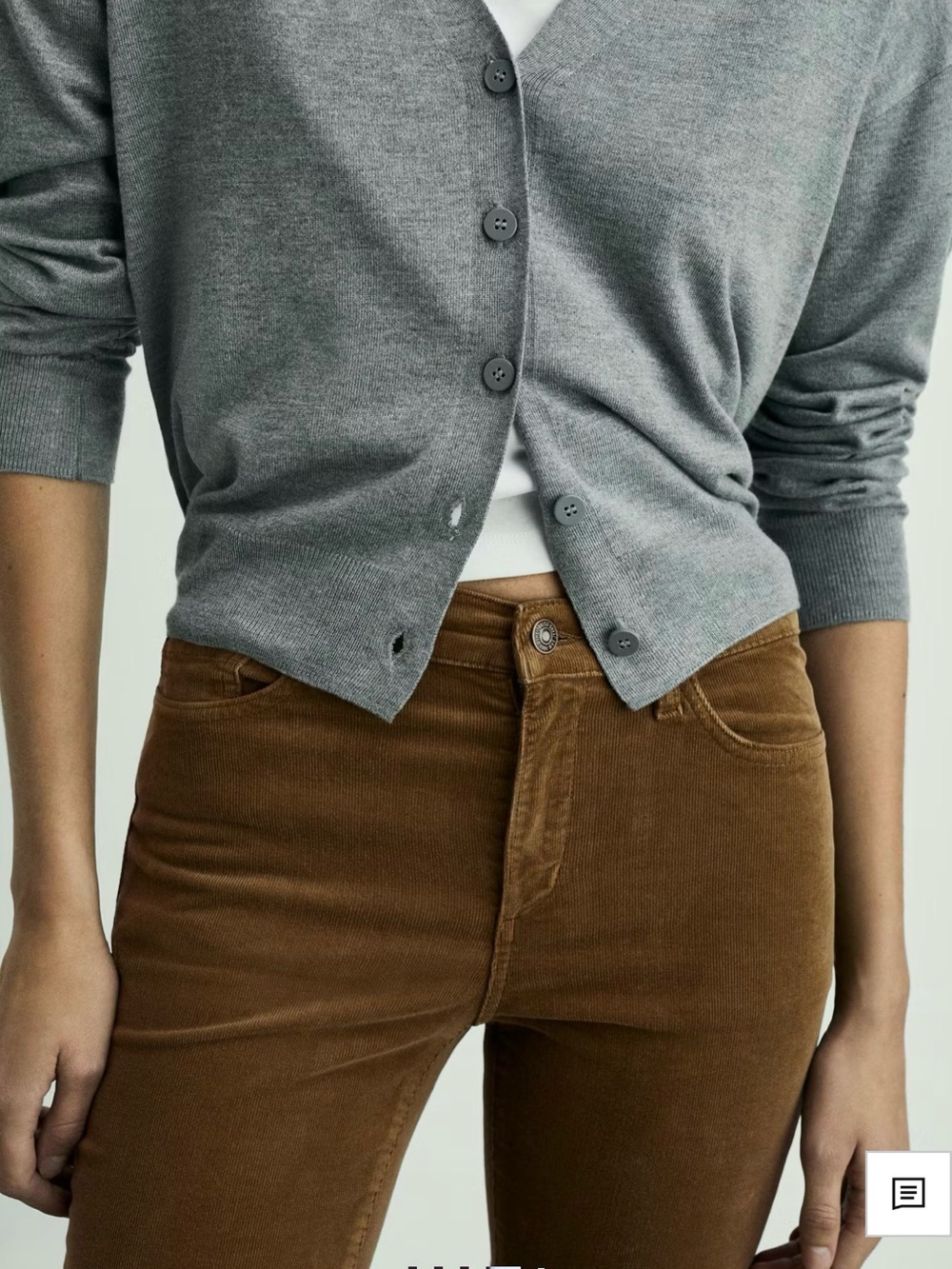 Mango flared cropped corduroy Jeans - Picture 4 of 5